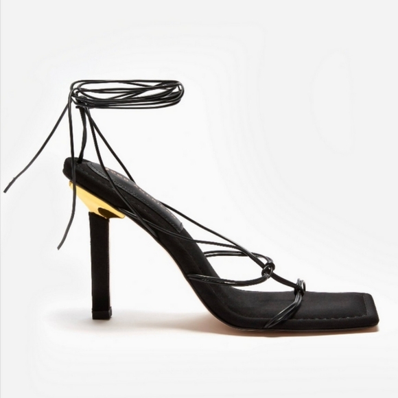 Good American Caged Slanted Heels Sandals 11.5 - Picture 2 of 8